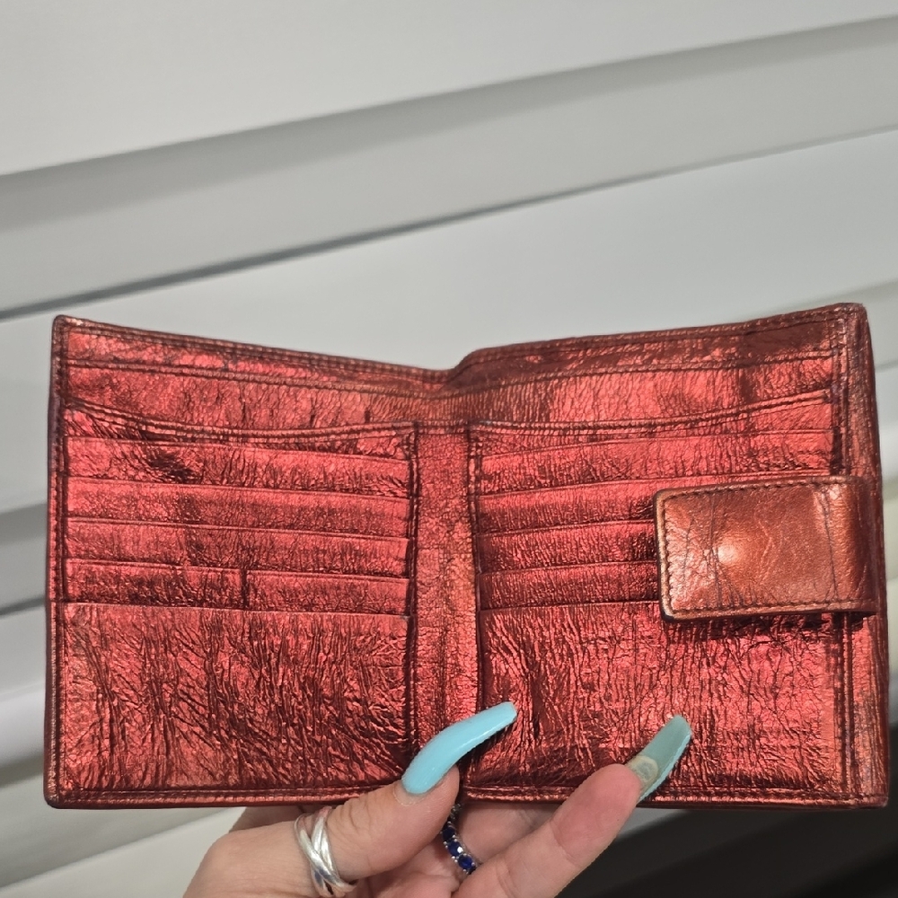 Yves Saint Laurent Shimmering Copper Wallet RARE VINTAGE - Picture 9 of 16